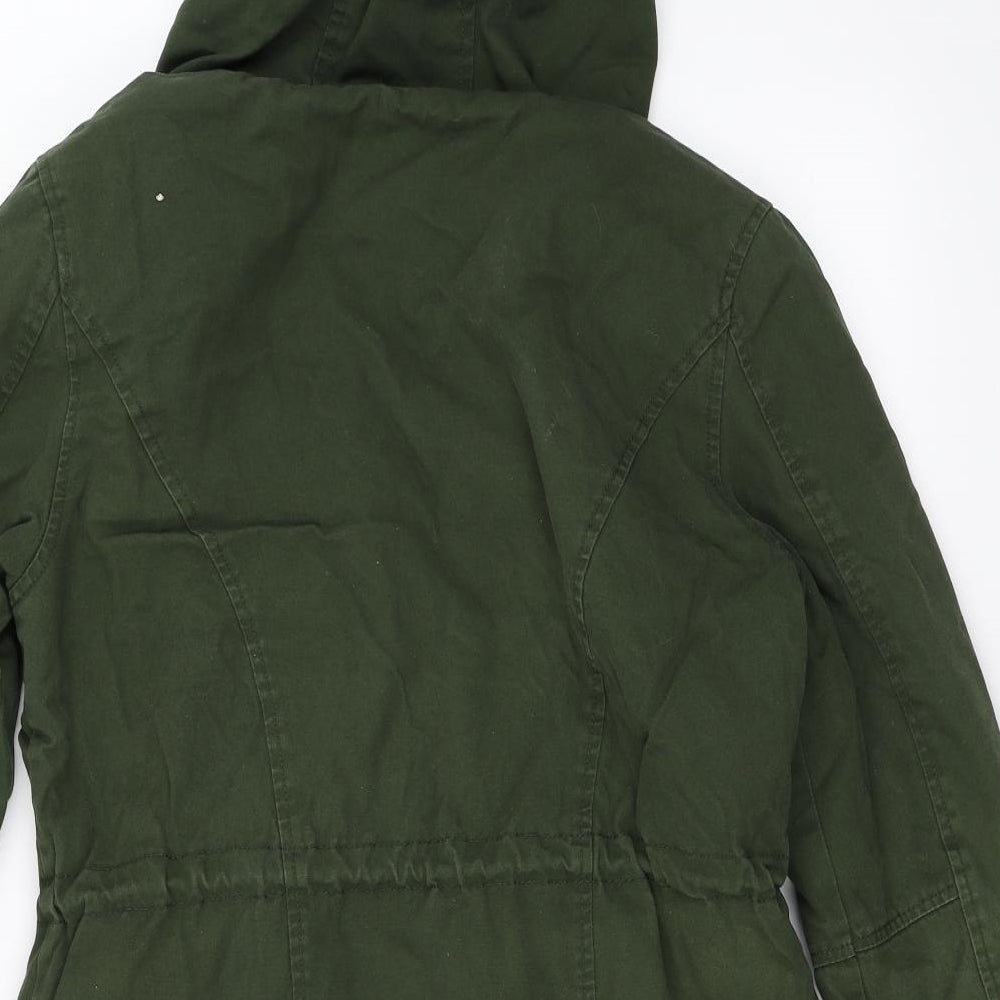 SoulCal&Co Womens Green   Parka Coat Size 8