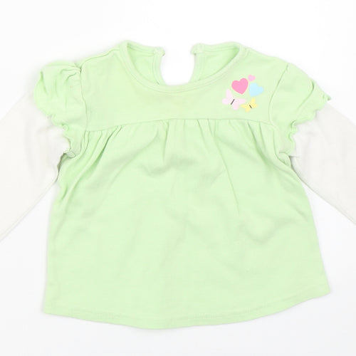 George Girls Green   Basic T-Shirt Size 6-9 Months