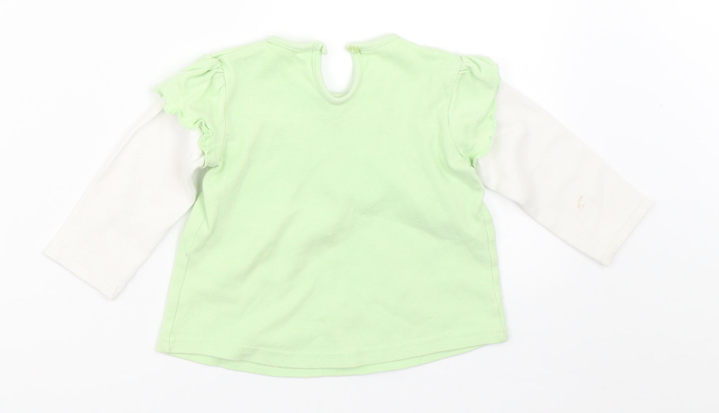 George Girls Green   Basic T-Shirt Size 6-9 Months