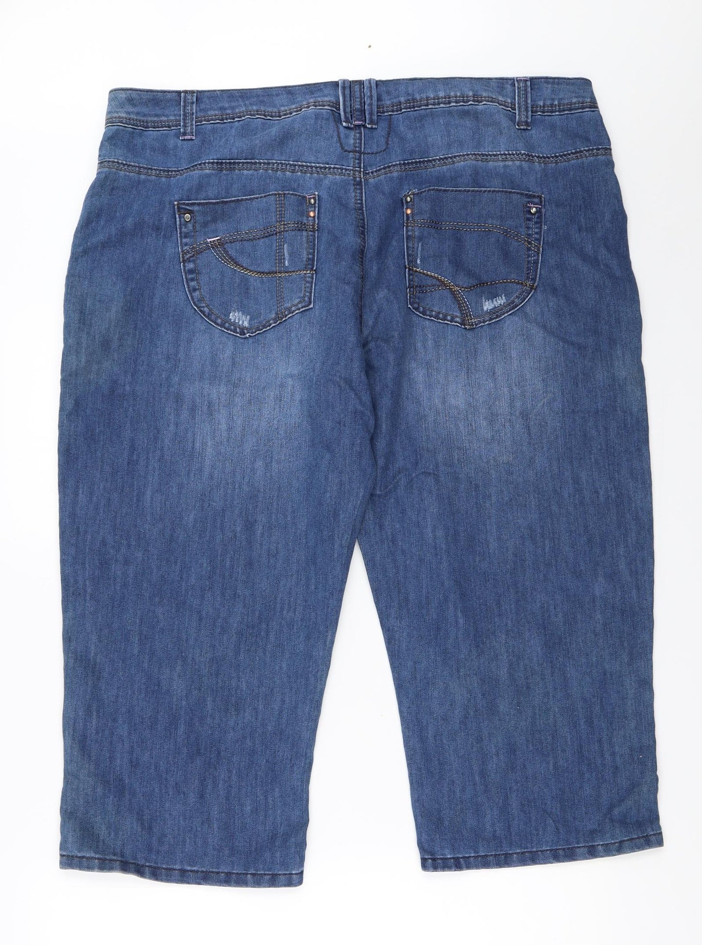 George Womens Blue  Denim Cropped Jeans Size 18 L21 in