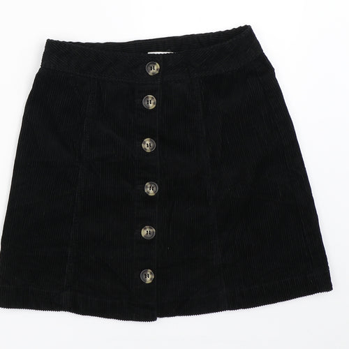 H&M Womens Black  Corduroy Mini Skirt Size 4