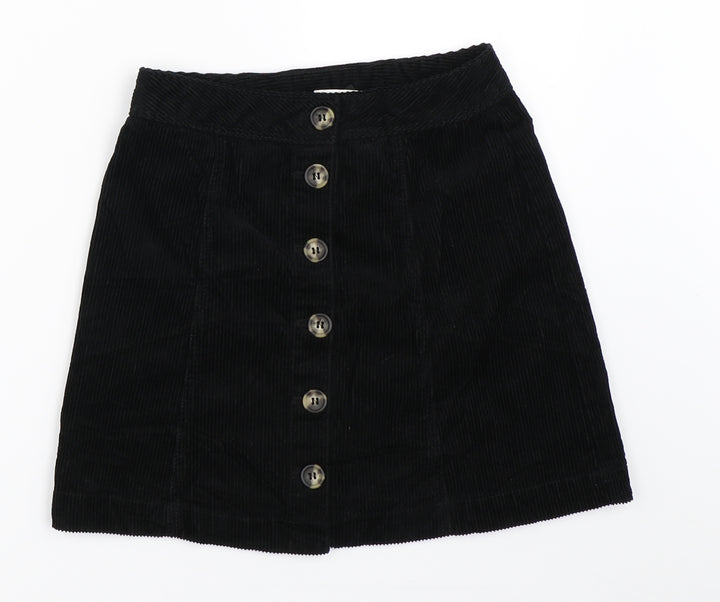 H&M Womens Black Corduroy Mini Skirt Size 4