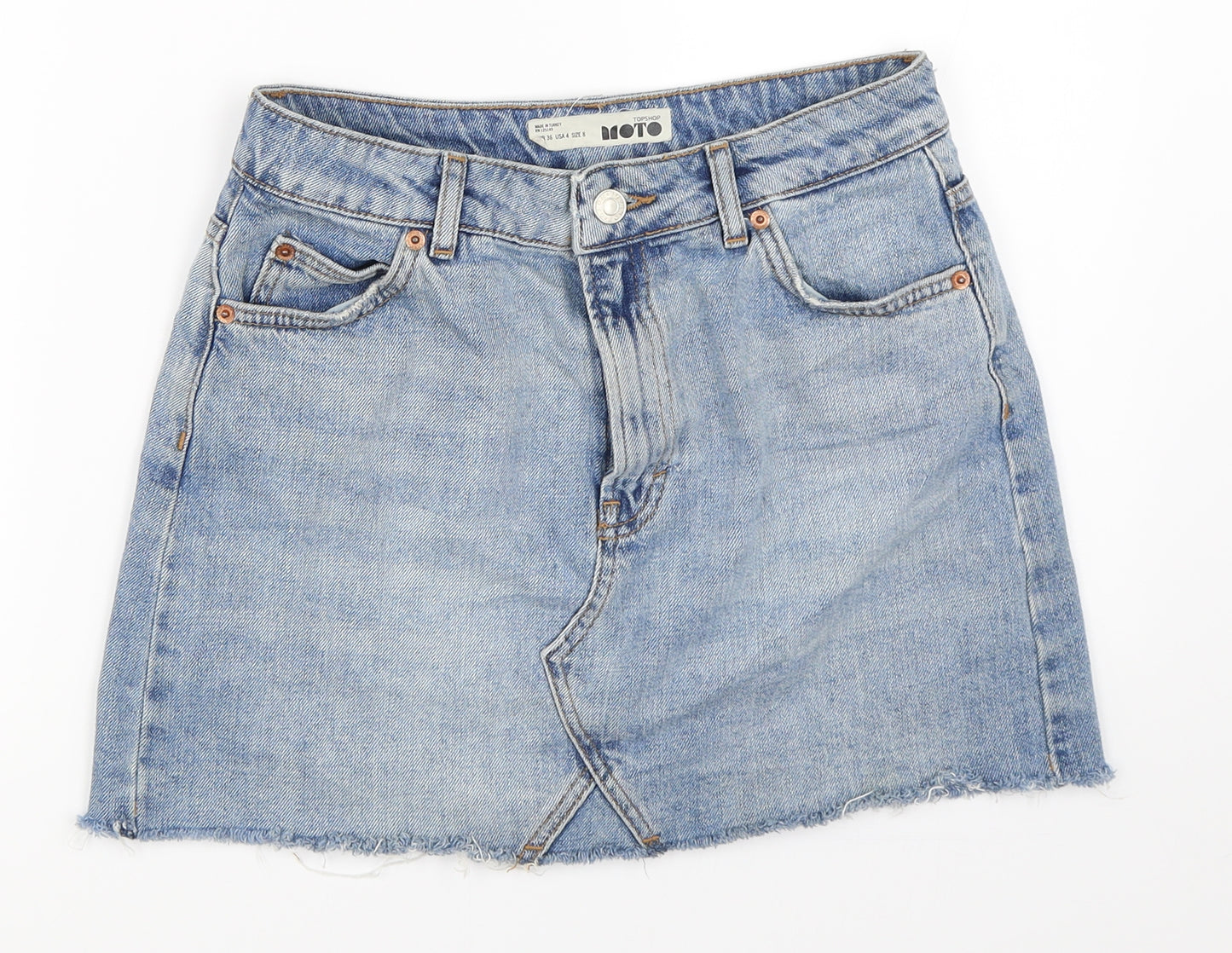 Topshop Womens Blue  Denim Mini Skirt Size 8