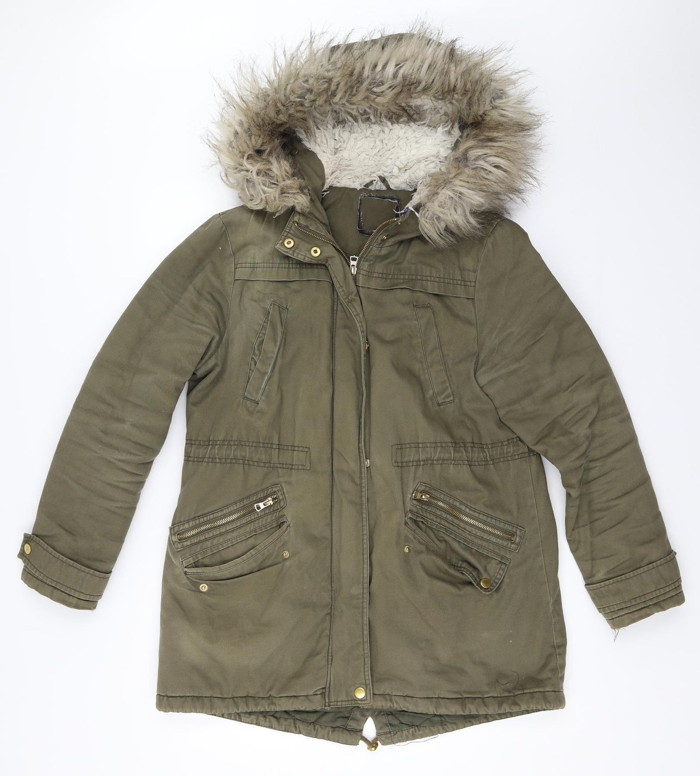 Preworn Womens Green   Parka Coat Size 12