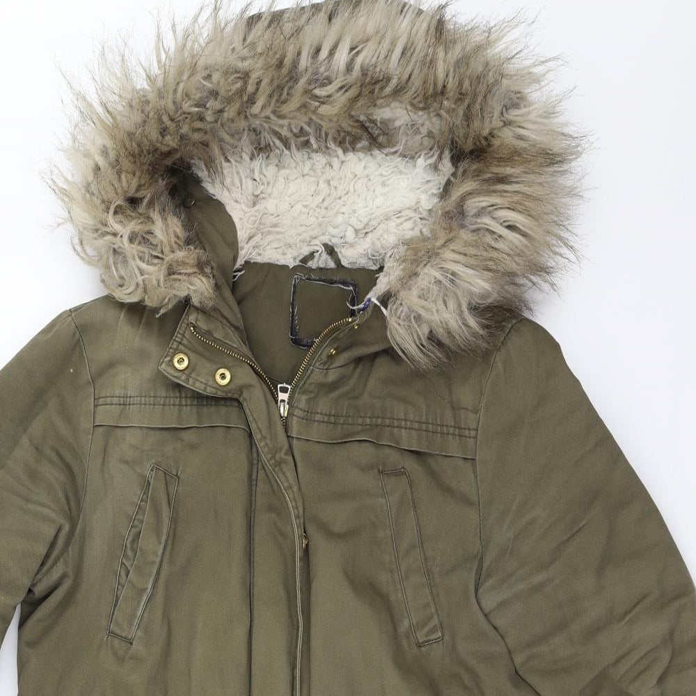 Preworn Womens Green   Parka Coat Size 12