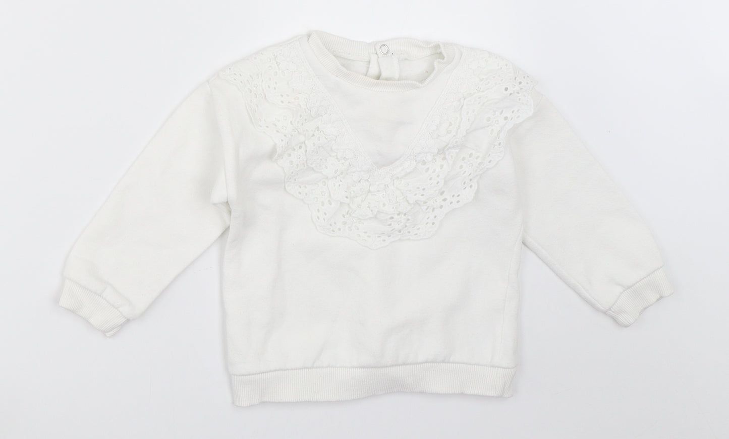 Matalan Girls White   Pullover Jumper Size 18-24 Months