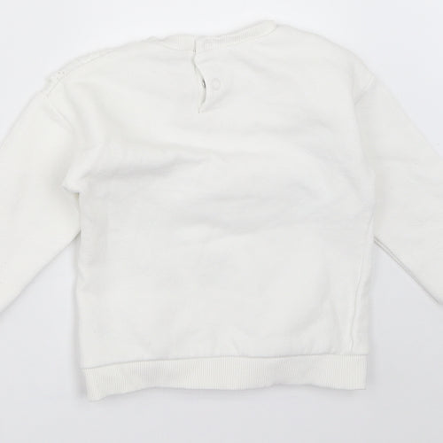 Matalan Girls White   Pullover Jumper Size 18-24 Months