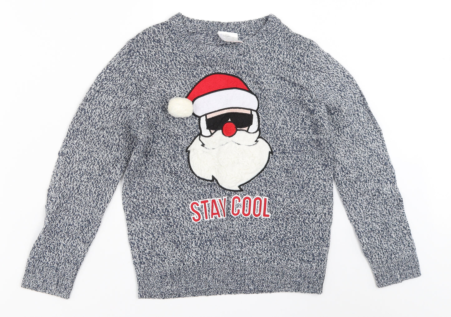 Lily & Dan Boys Blue   Pullover Jumper Size 7-8 Years  - christmas