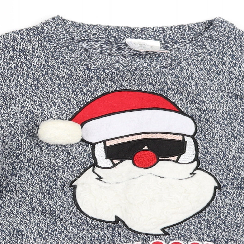 Lily & Dan Boys Blue   Pullover Jumper Size 7-8 Years  - christmas