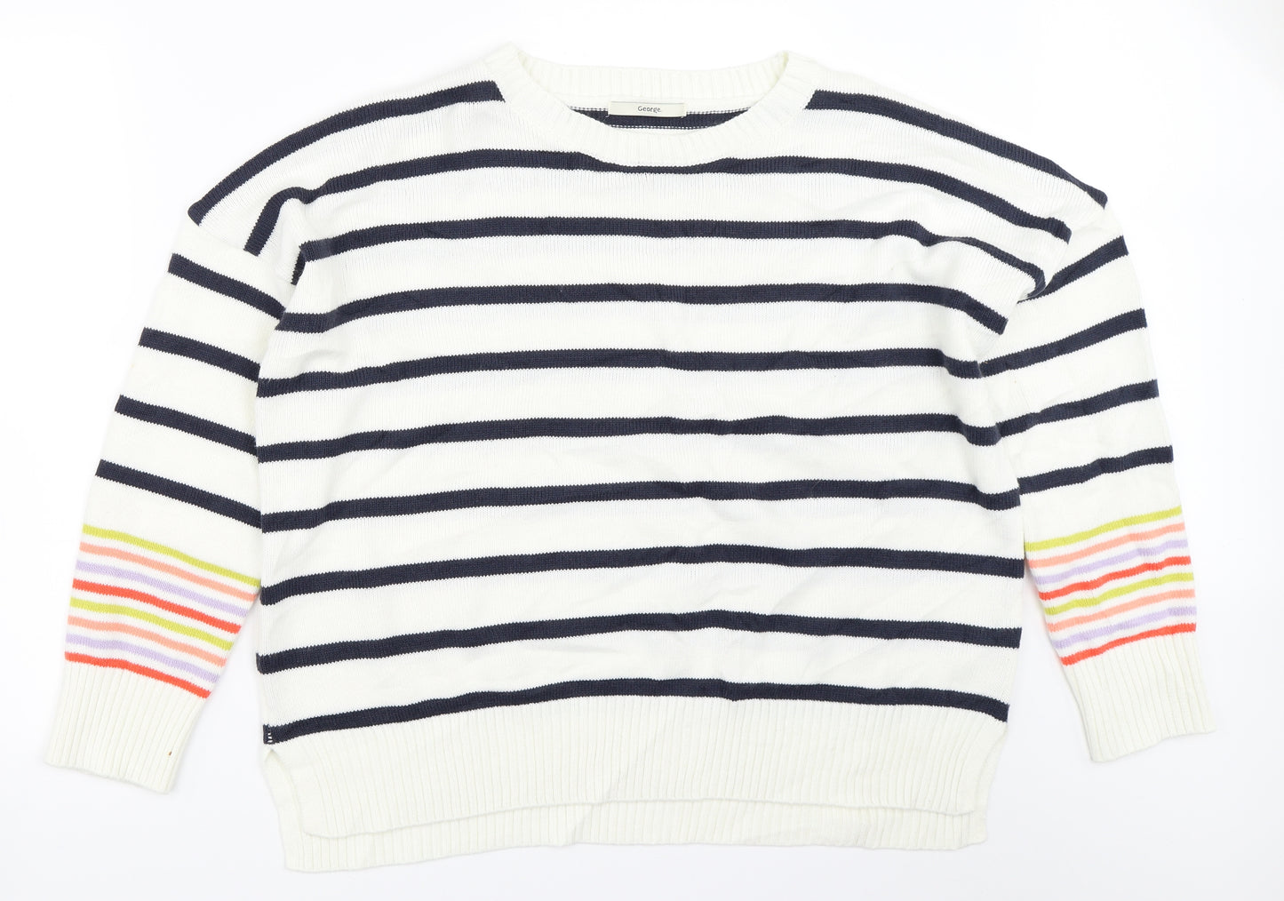 George Womens Ivory Striped  Pullover Jumper Size 20