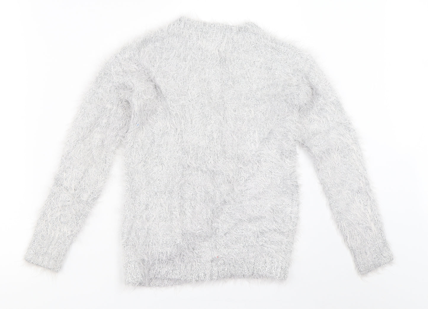 Lulurain Girls Silver   Cardigan Jumper Size 7-8 Years