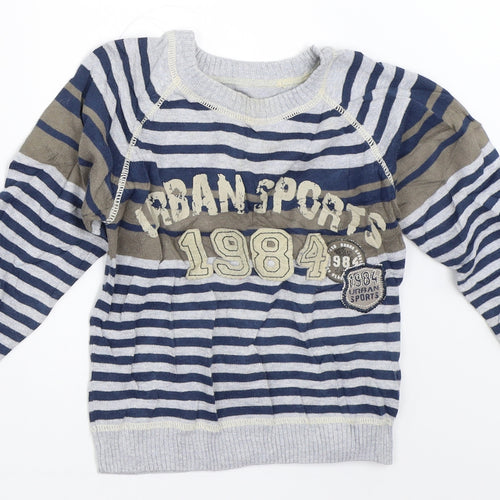 Matalan Boys Grey Striped  Pullover Jumper Size 2-3 Years