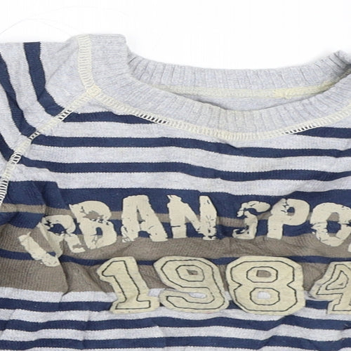 Matalan Boys Grey Striped  Pullover Jumper Size 2-3 Years