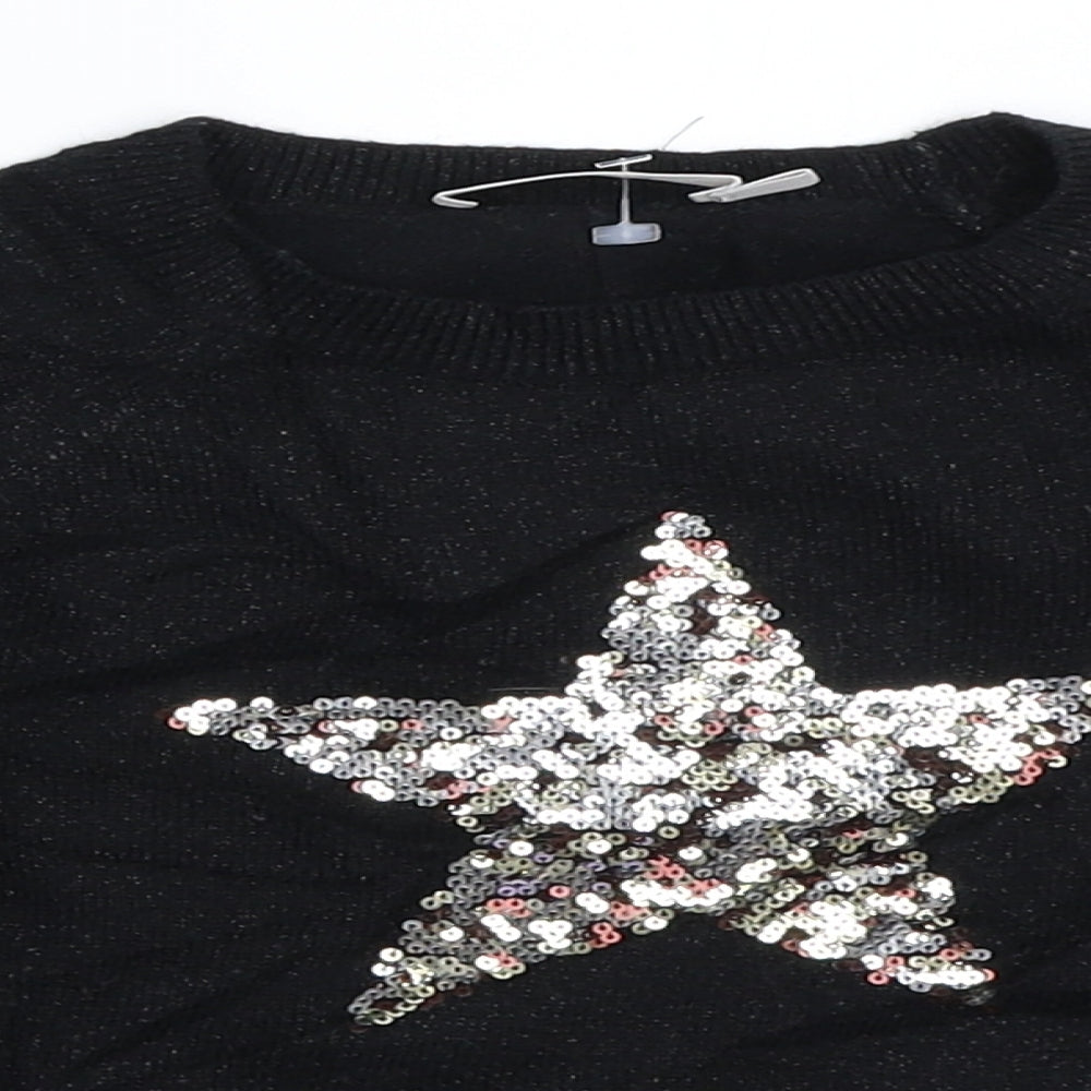 Mint Velvet Girls Black   Pullover Jumper Size 3-4 Years