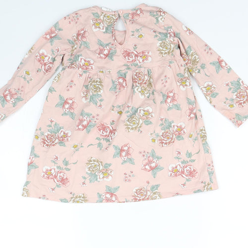 H&M Girls Pink Floral  T-Shirt Dress  Size 2-3 Years  - Summer