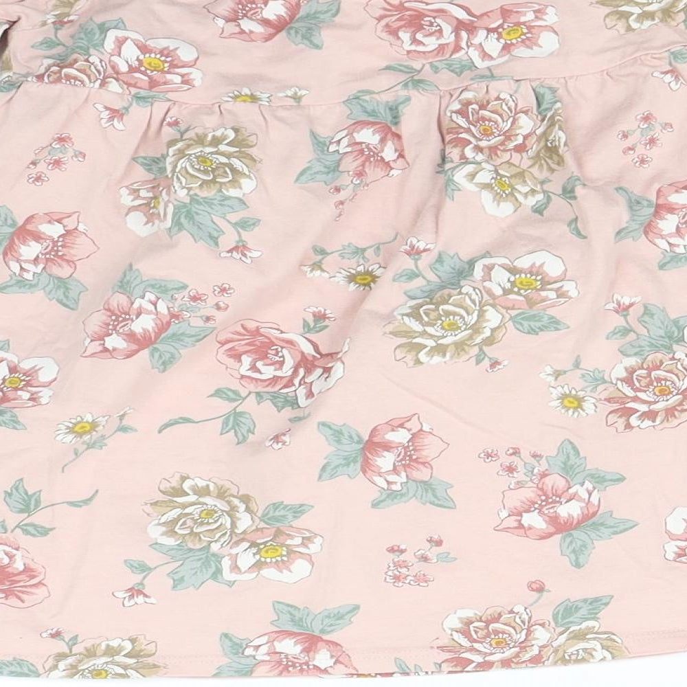 H&M Girls Pink Floral  T-Shirt Dress  Size 2-3 Years  - Summer