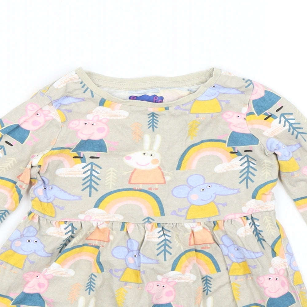 Nutmeg Girls Brown Animal Print  T-Shirt Dress  Size 2-3 Years  - Peppa Pig