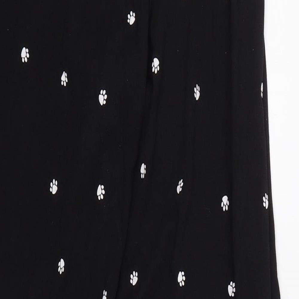 F&F Womens Black Animal Print  Cami Pyjama Pants Size 14  - Pawprints