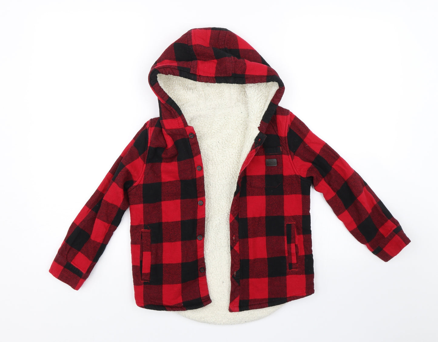 Nutmeg Boys Red Check  Full Zip Hoodie Size 7-8 Years