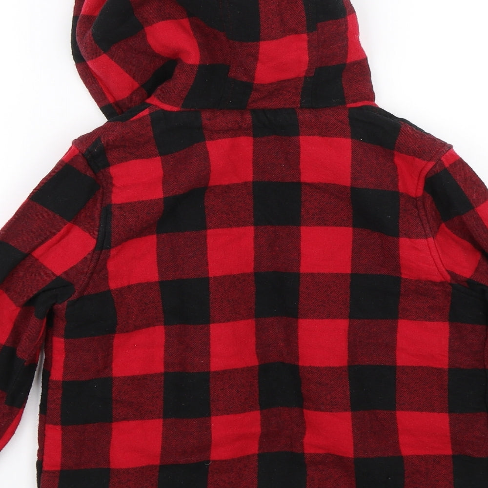 Nutmeg Boys Red Check  Full Zip Hoodie Size 7-8 Years
