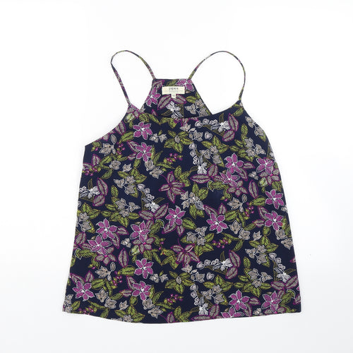 Papaya Womens Blue Floral  Basic Tank Size 10  - Summer