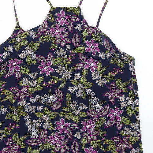Papaya Womens Blue Floral  Basic Tank Size 10  - Summer