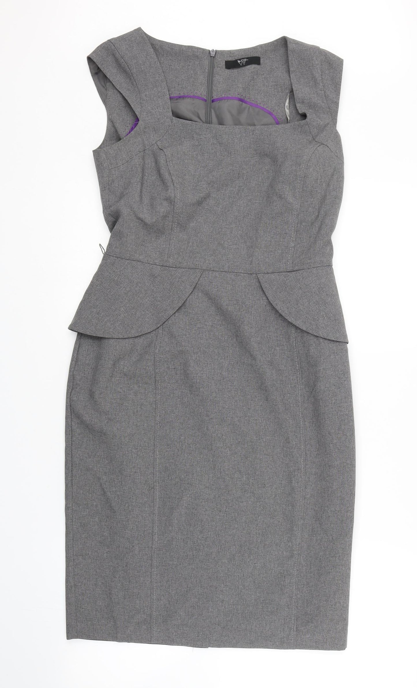 BHS Womens Grey   Pencil Dress  Size 10  - Workwear
