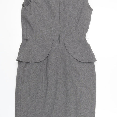 BHS Womens Grey   Pencil Dress  Size 10  - Workwear