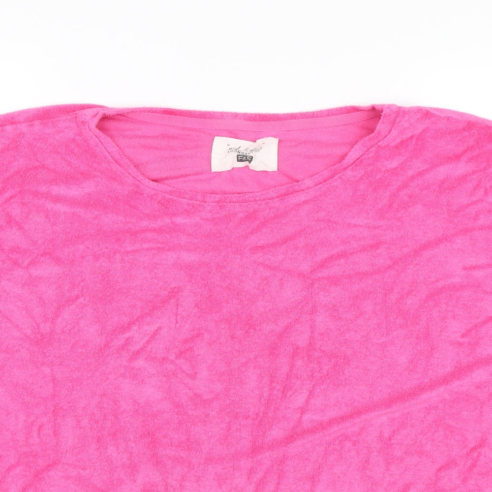 F&F Womens Pink  Terry Top Pyjama Top Size L