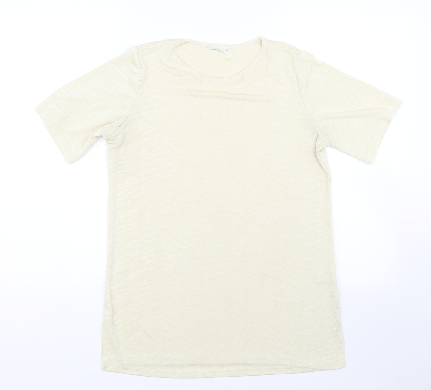 Preworn Womens Yellow Animal Print  Basic T-Shirt Size 12