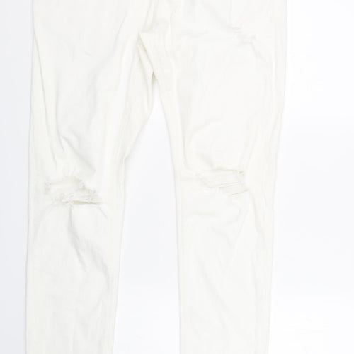River Island Womens White  Denim Skinny Jeans Size 32 L29 in