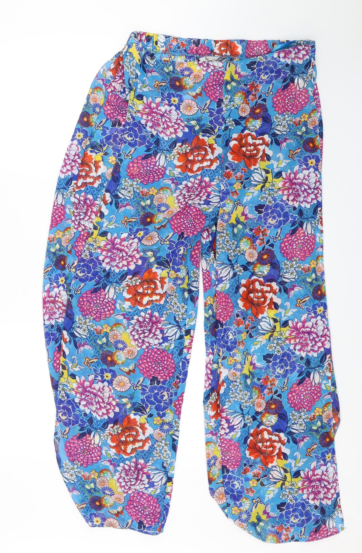 TU Womens Multicoloured Floral  Capri Trousers Size 16 L26 in - Transparent