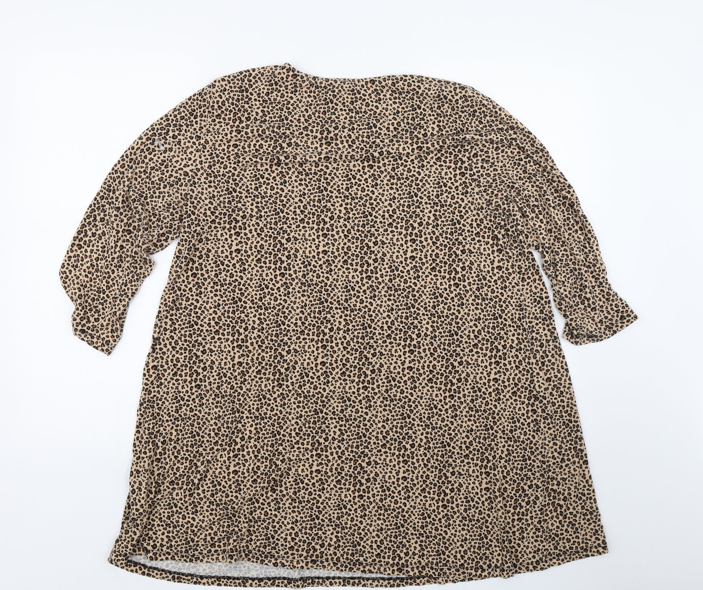 TU Womens Yellow Animal Print  Basic T-Shirt Size 18