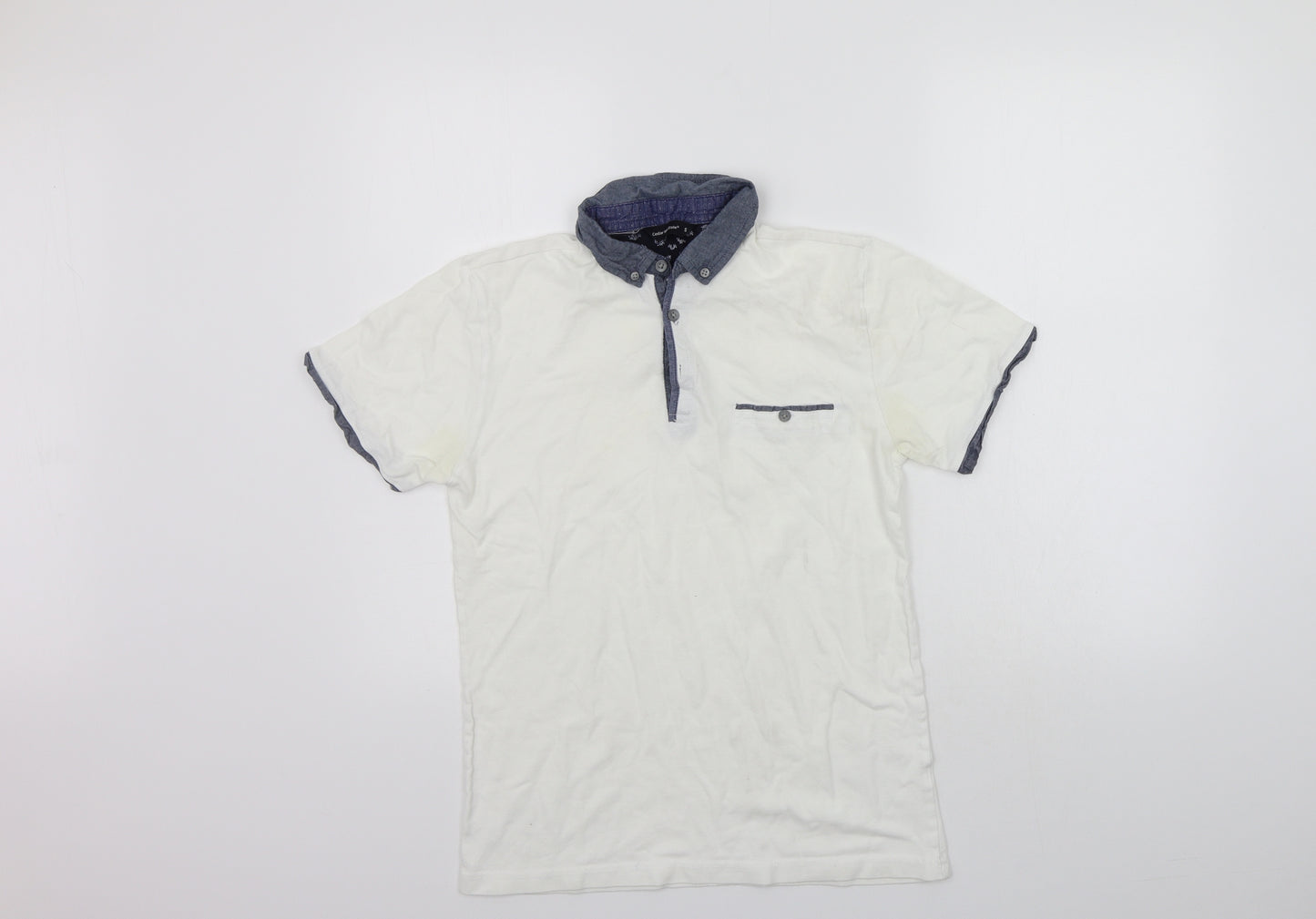 Cedar Wood State Womens White   Basic Polo Size S  - washable mark