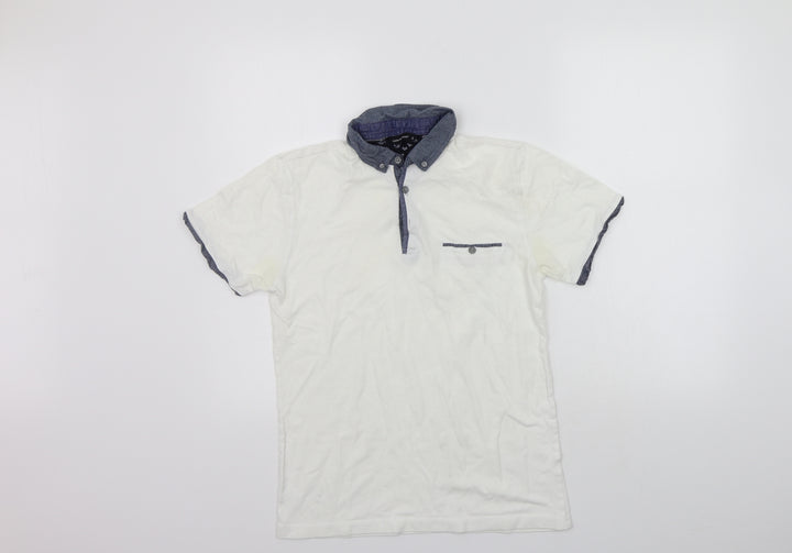 Cedar Wood State Womens White   Basic Polo Size S  - washable mark