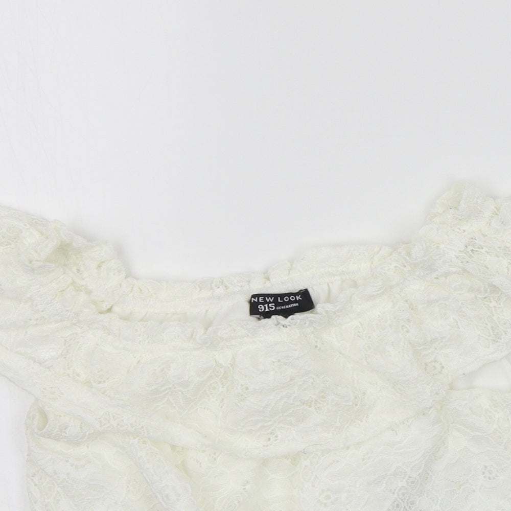 New Look Girls White   Basic T-Shirt Size 9 Years