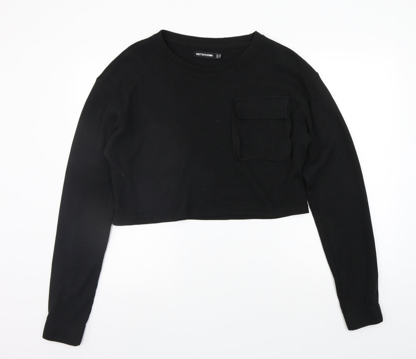 PRETTYLITTLETHING Womens Black   Pullover Jumper Size 12