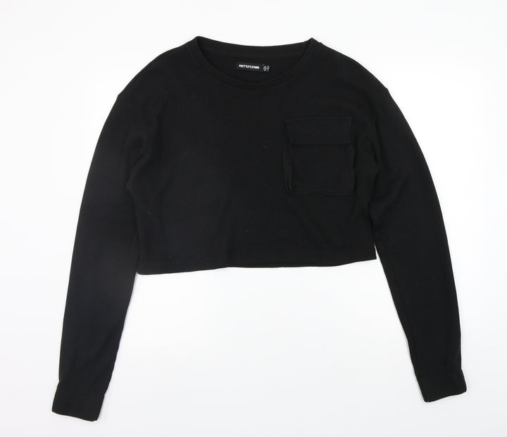 PRETTYLITTLETHING Womens Black   Pullover Jumper Size 12