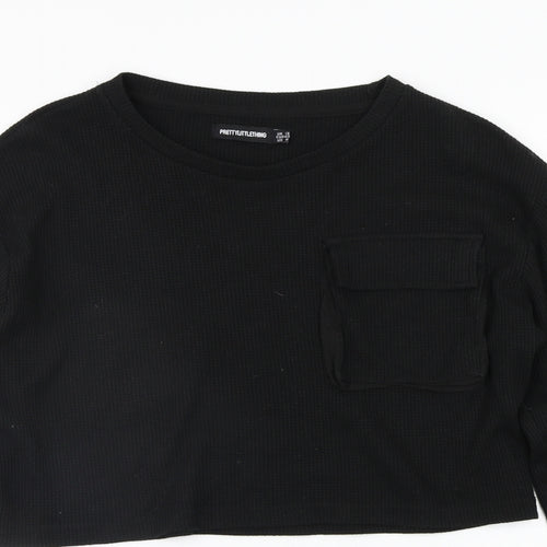 PRETTYLITTLETHING Womens Black   Pullover Jumper Size 12