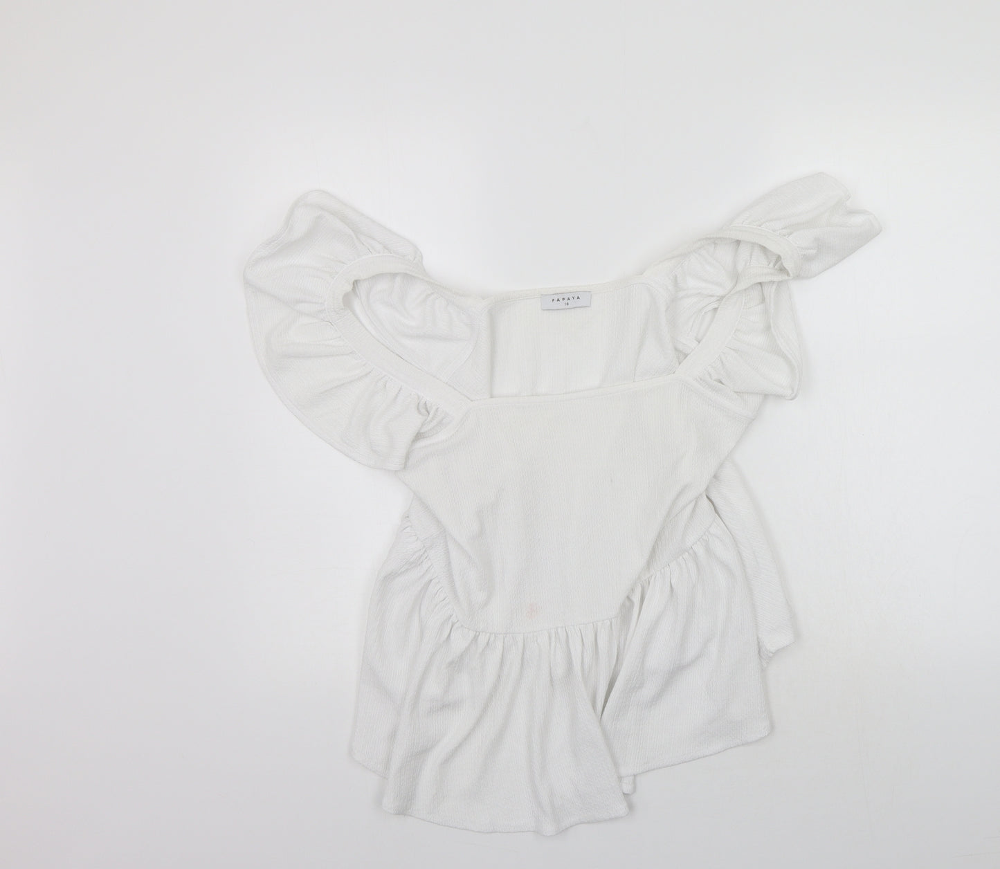 Papaya Womens White   Basic T-Shirt Size 16