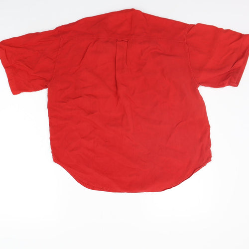 DETAILS Womens Red   Basic Button-Up Size L