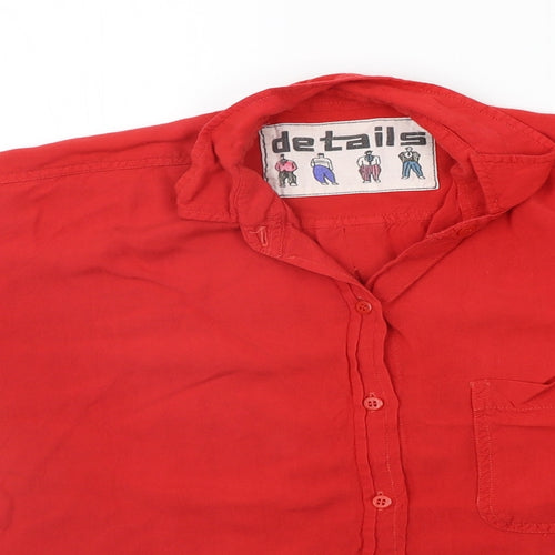 DETAILS Womens Red   Basic Button-Up Size L