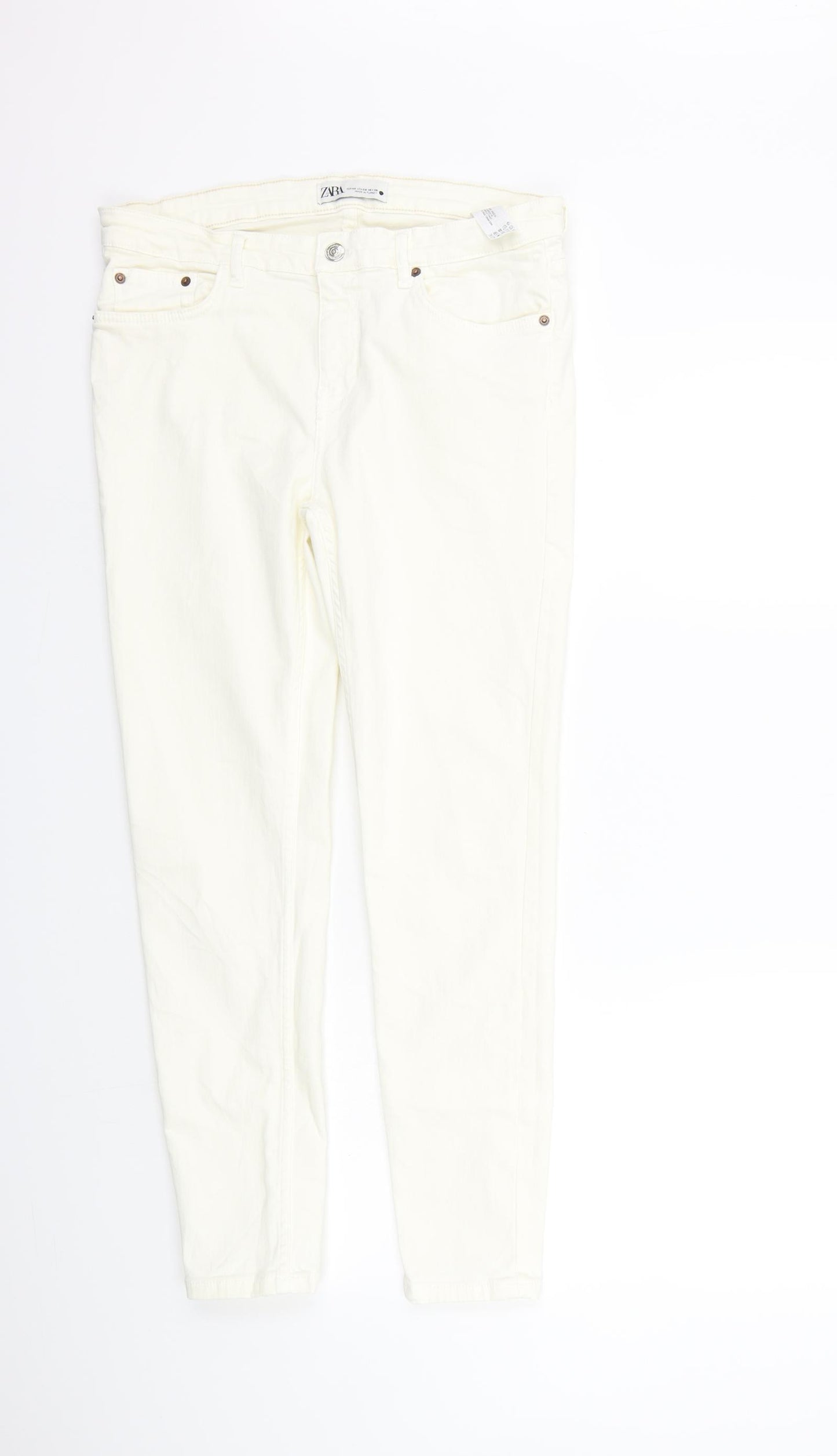 Zara Womens White   Trousers  Size 12 L25 in