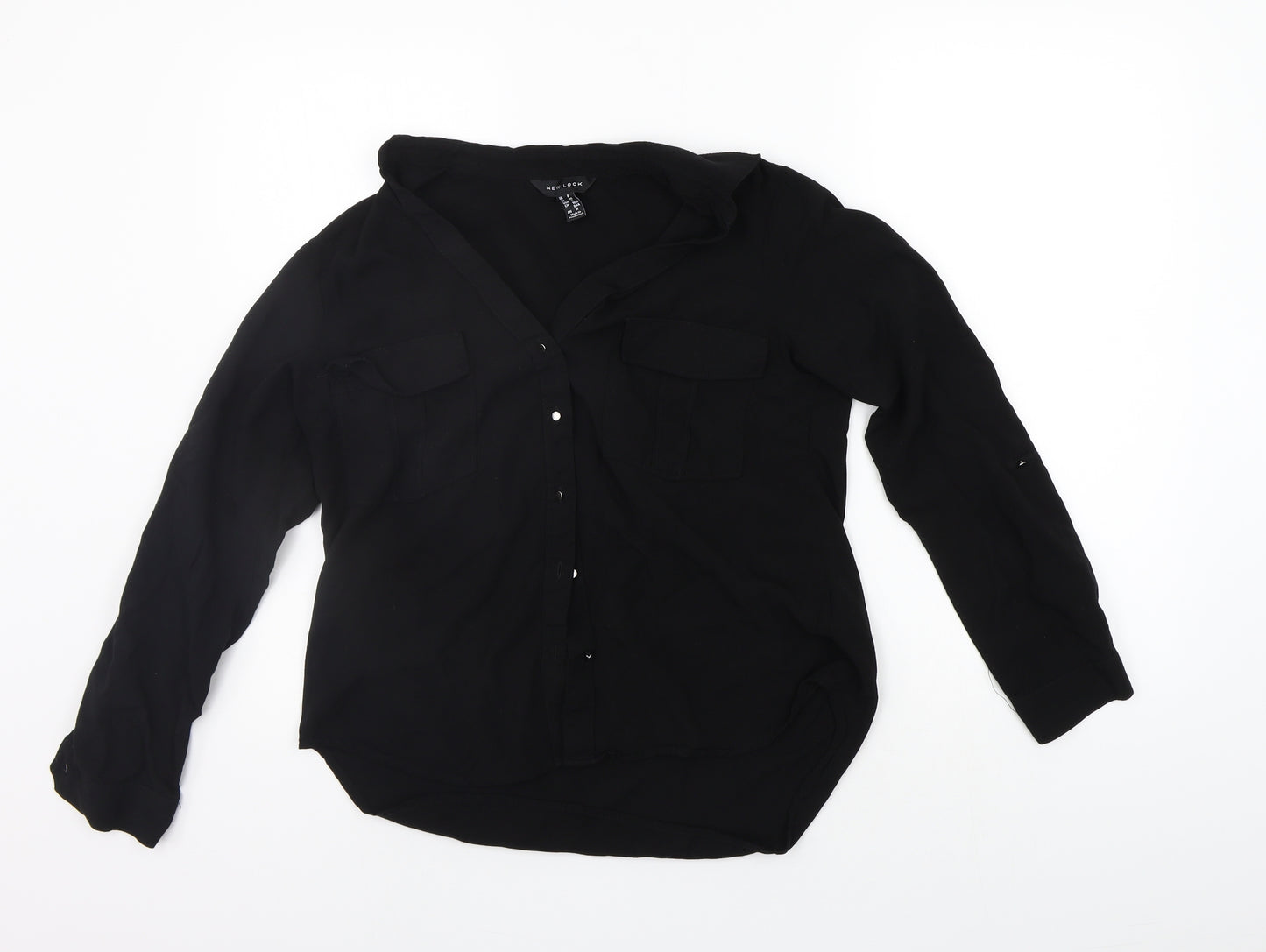 New Look Womens Black   Basic Button-Up Size 8
