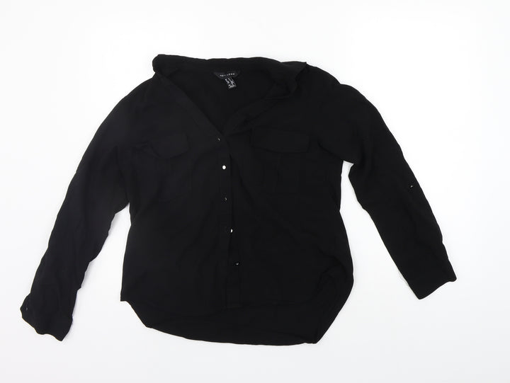 New Look Womens Black   Basic Button-Up Size 8