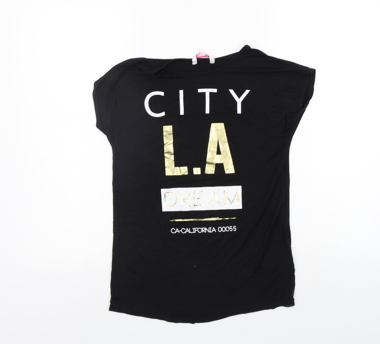 Evie Girls Black   Basic T-Shirt Size 7-8 Years