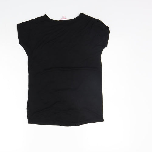 Evie Girls Black   Basic T-Shirt Size 7-8 Years