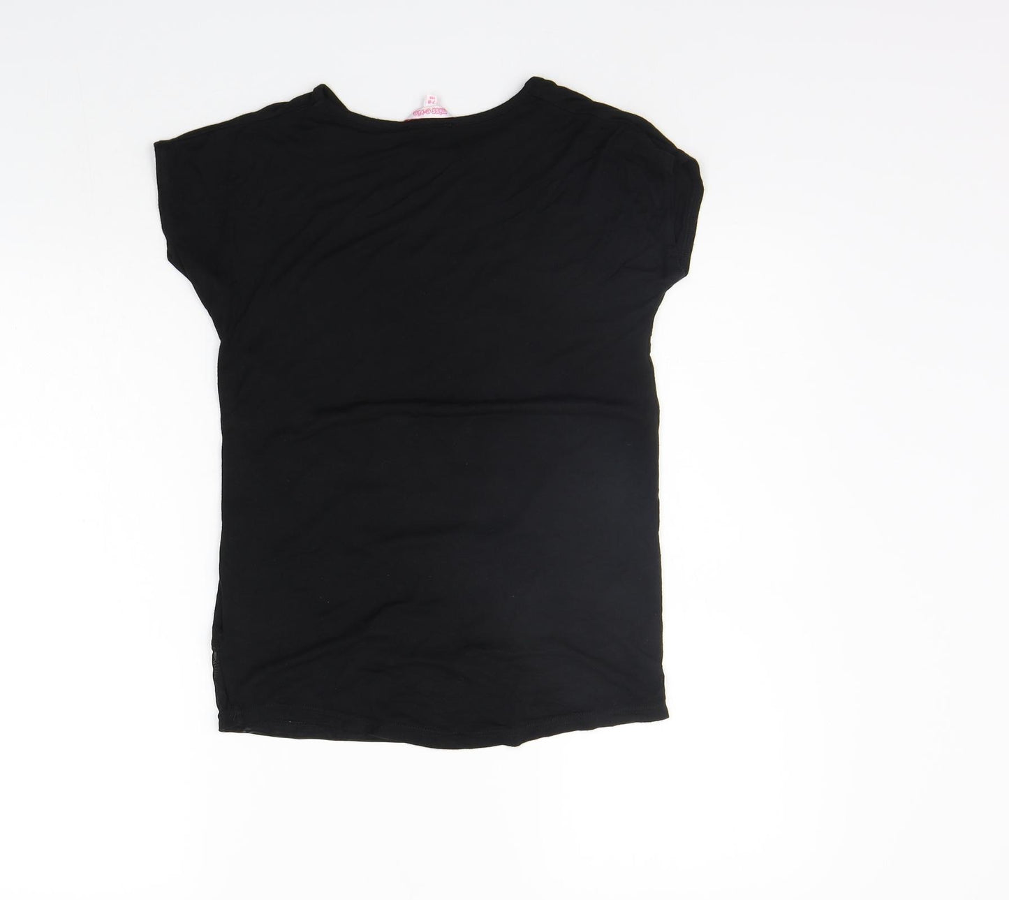 Evie Girls Black   Basic T-Shirt Size 7-8 Years