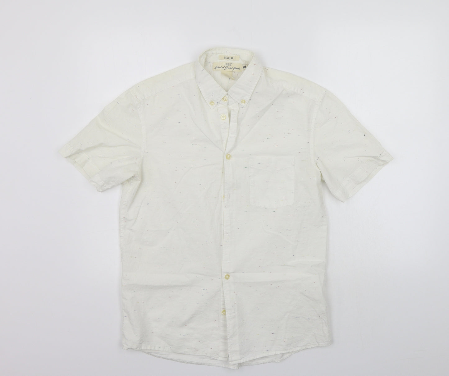 H&M Mens White    Button-Up Size S  - washable mark