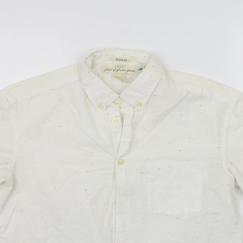 H&M Mens White    Button-Up Size S  - washable mark